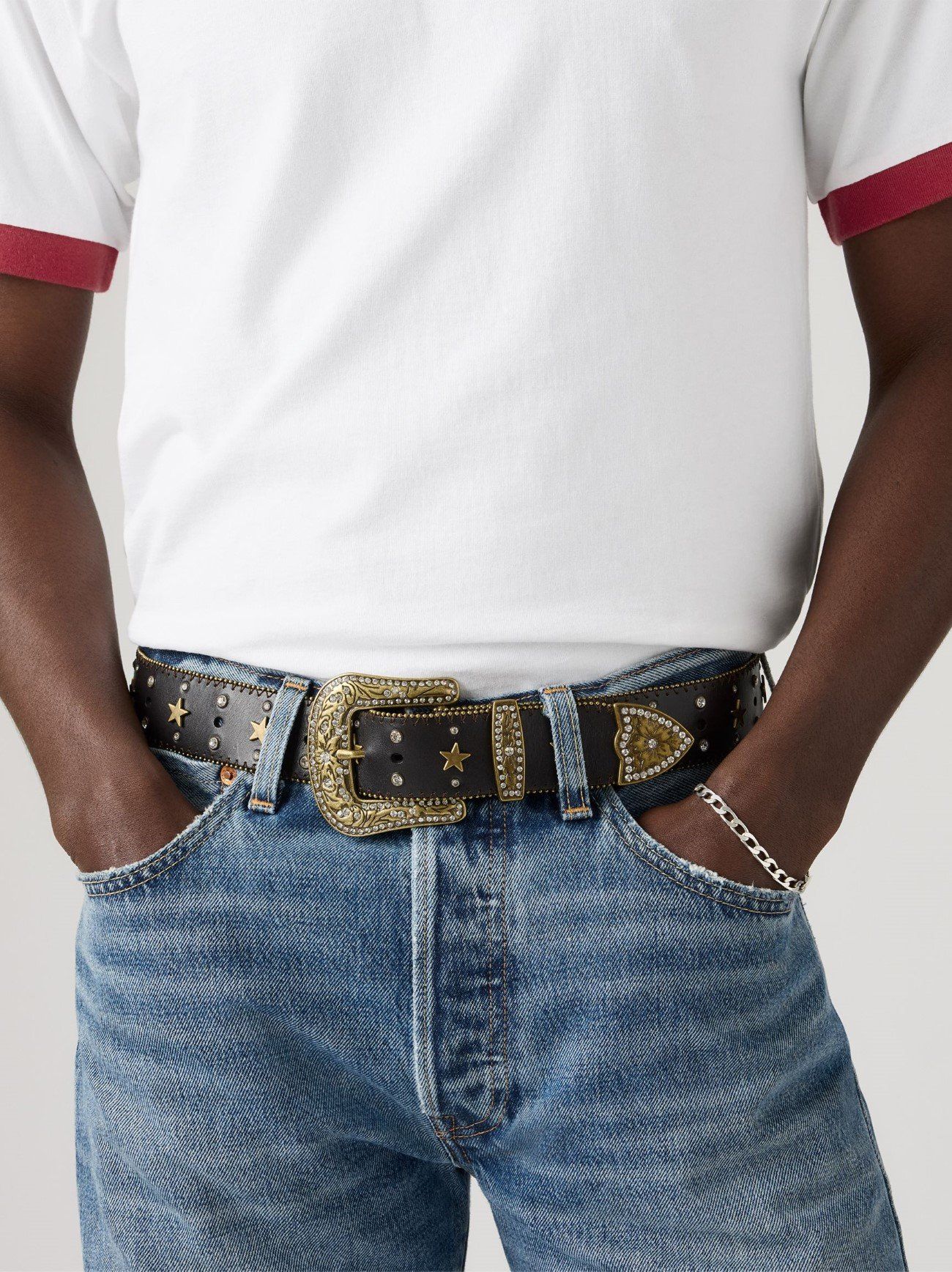 Levi's Mens Western Leather Brown Belt | Designerwear