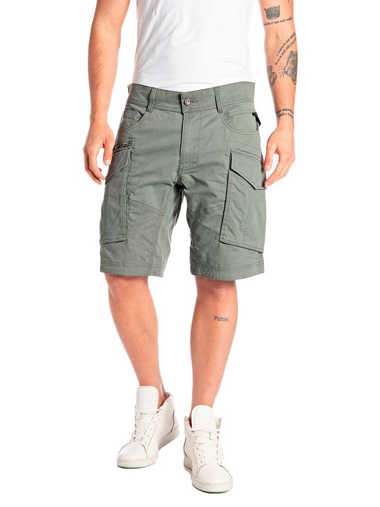 Replay Mens Moss Green JOE Short | Designerwear