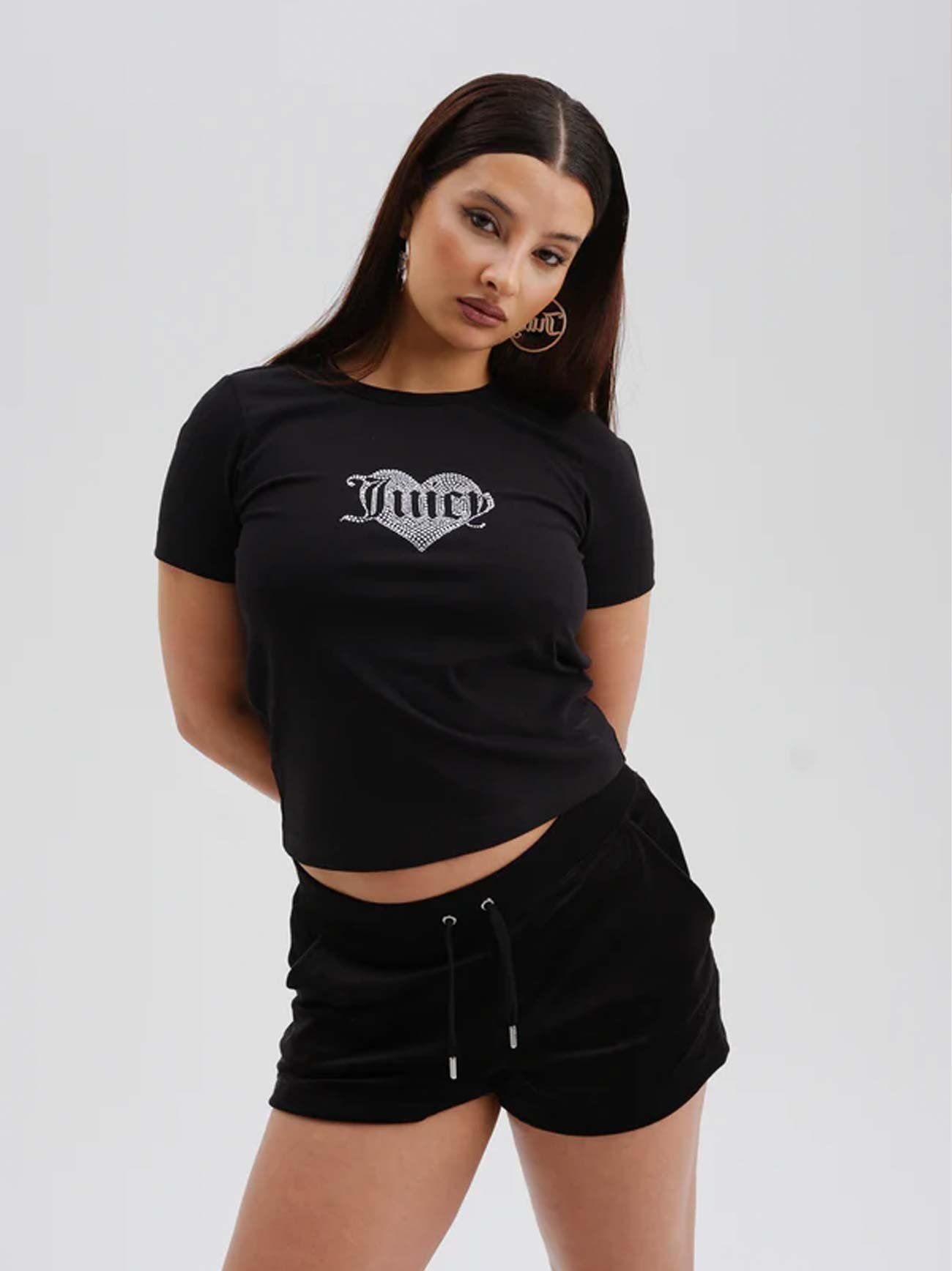 Juicy Couture Womens Black Eve Track Short | Designerwear