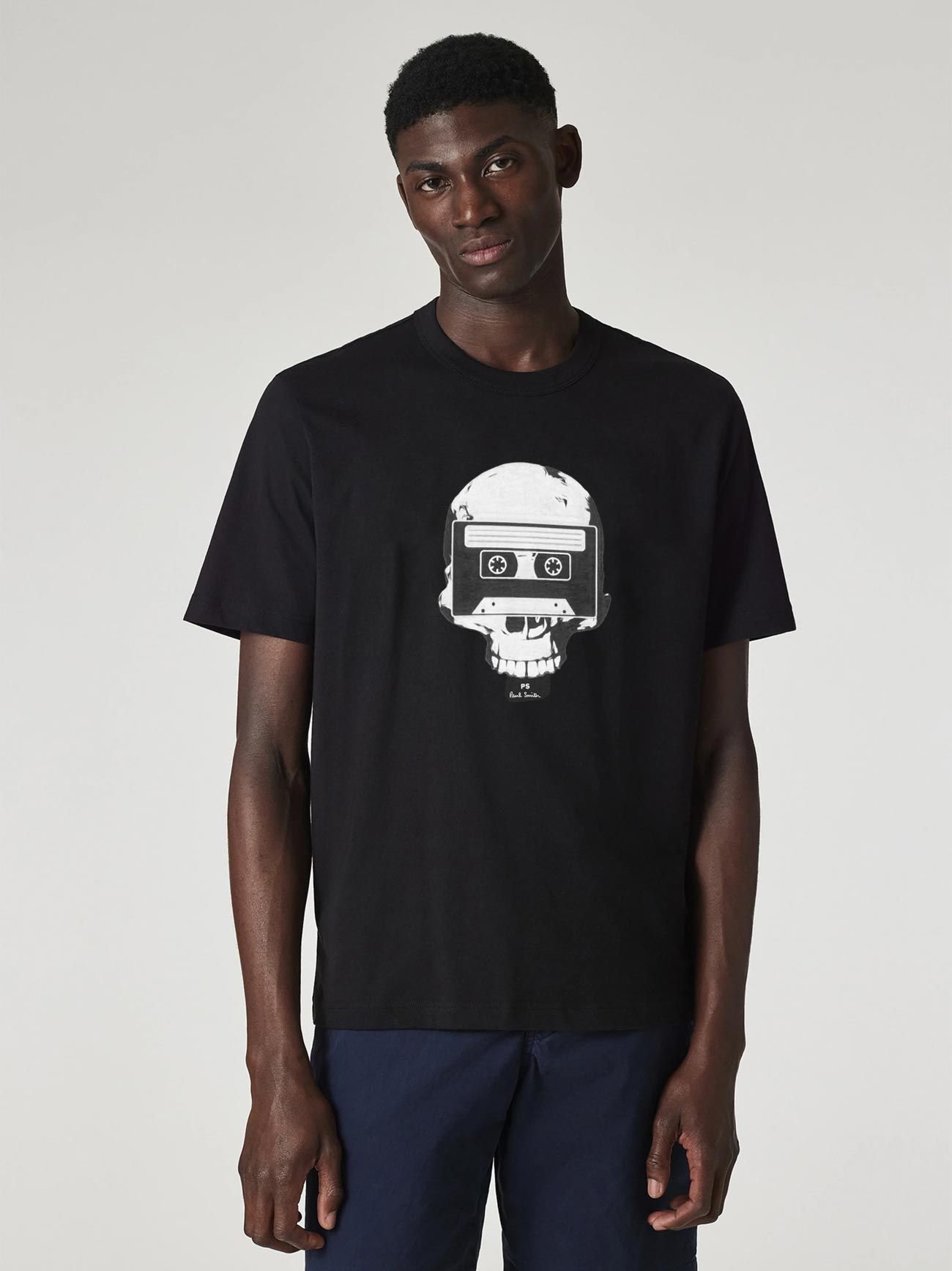 Paul Smith Mens Black Tape Skull T-Shirt | Designerwear