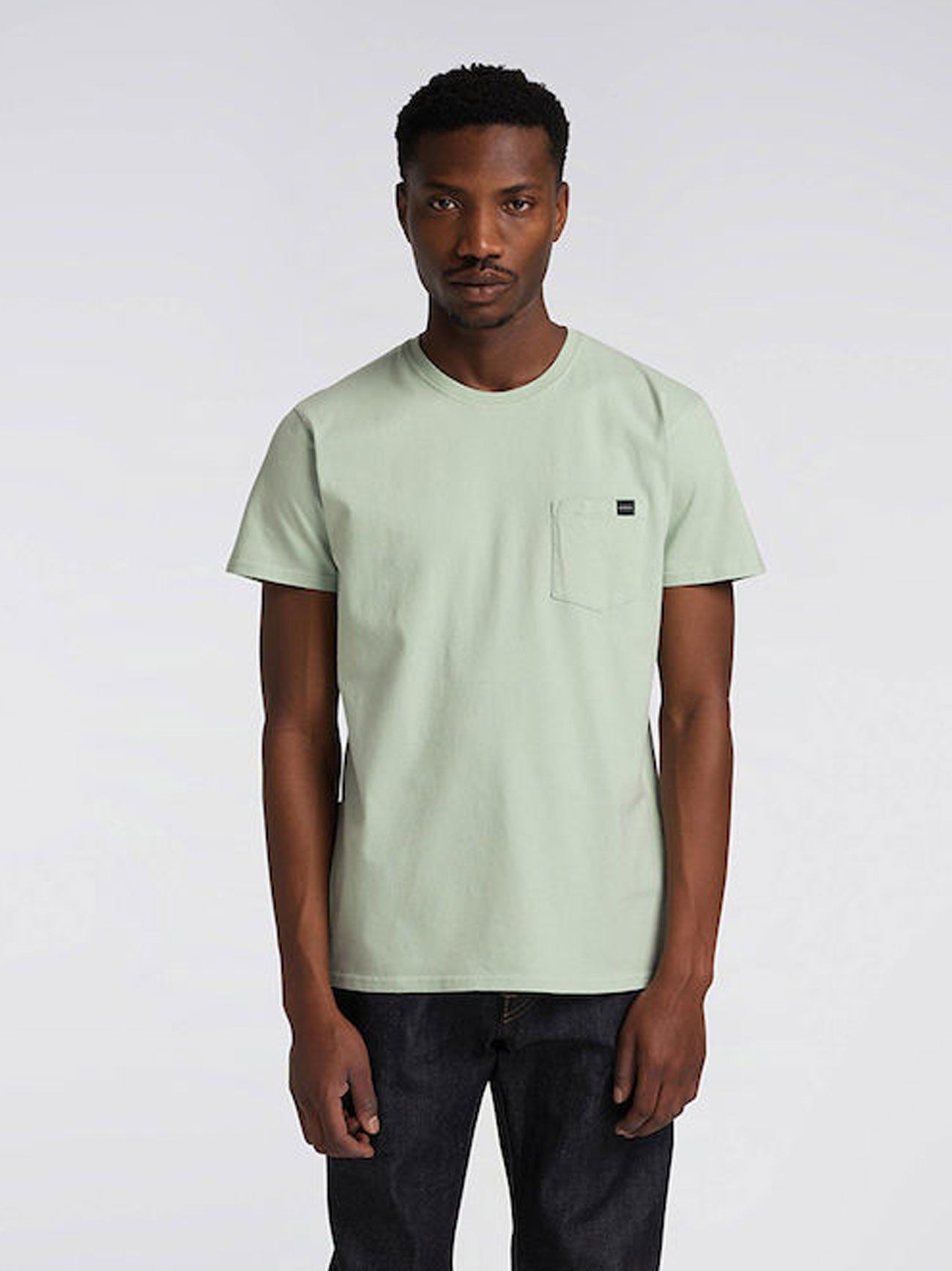 Edwin Mens Desert Sage Garment Washed Pocket T-Shirt | Designerwear