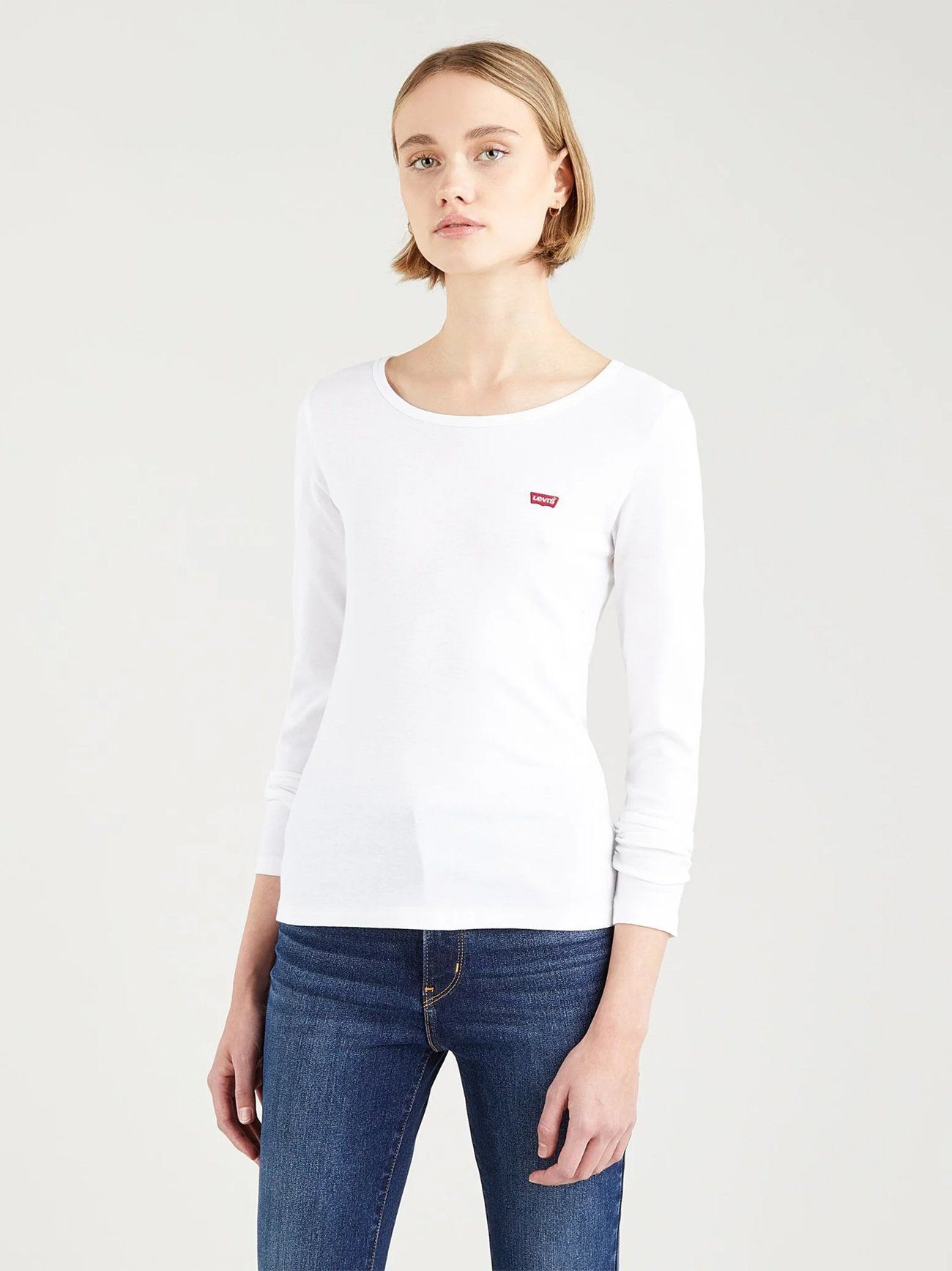 Levi's Womens A0787 Ls White & White Long Sleeve 2 Pack T-Shirt ...