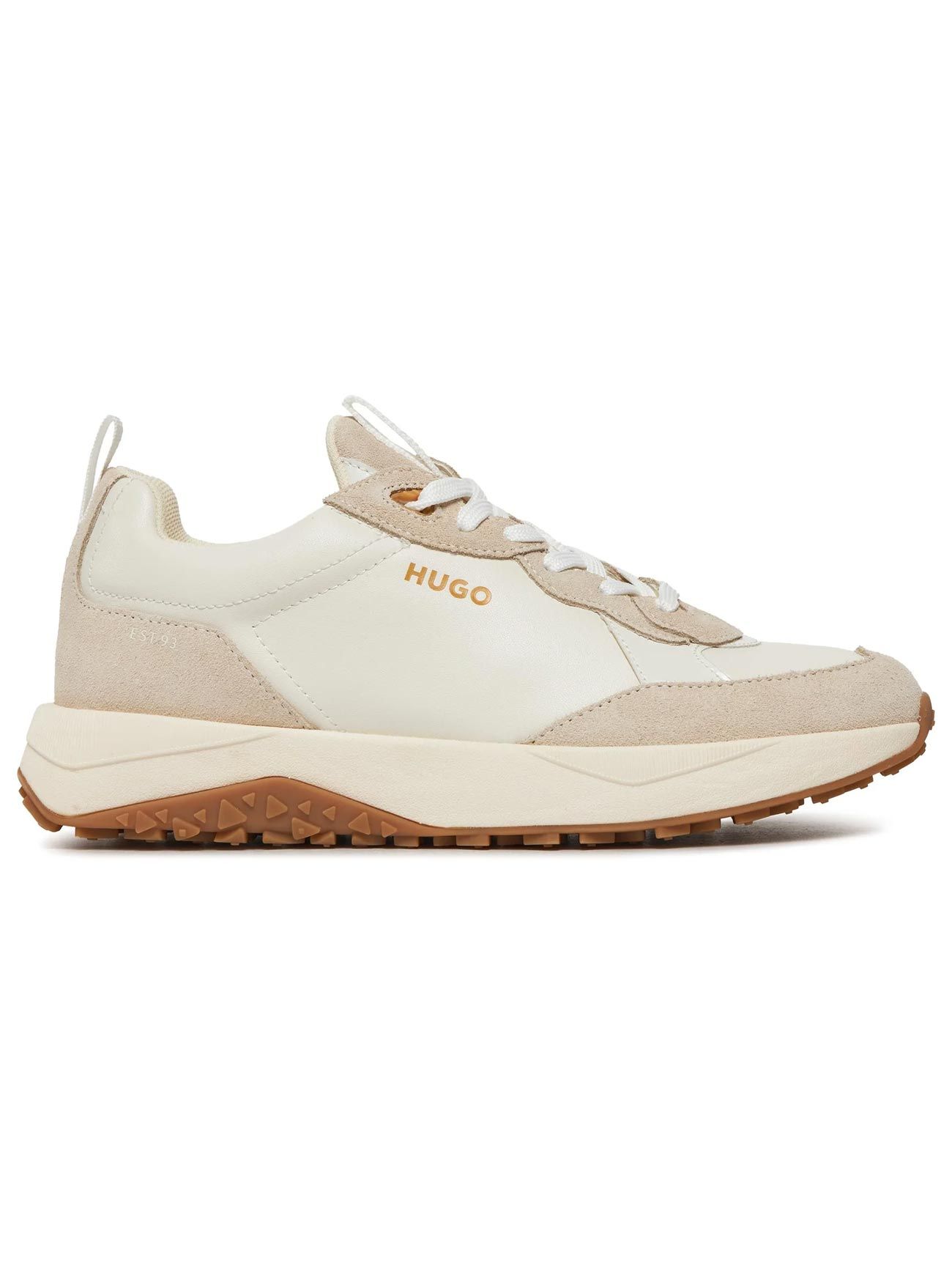 HUGO Womens Medium Beige Kane Runn Trainer Designerwear