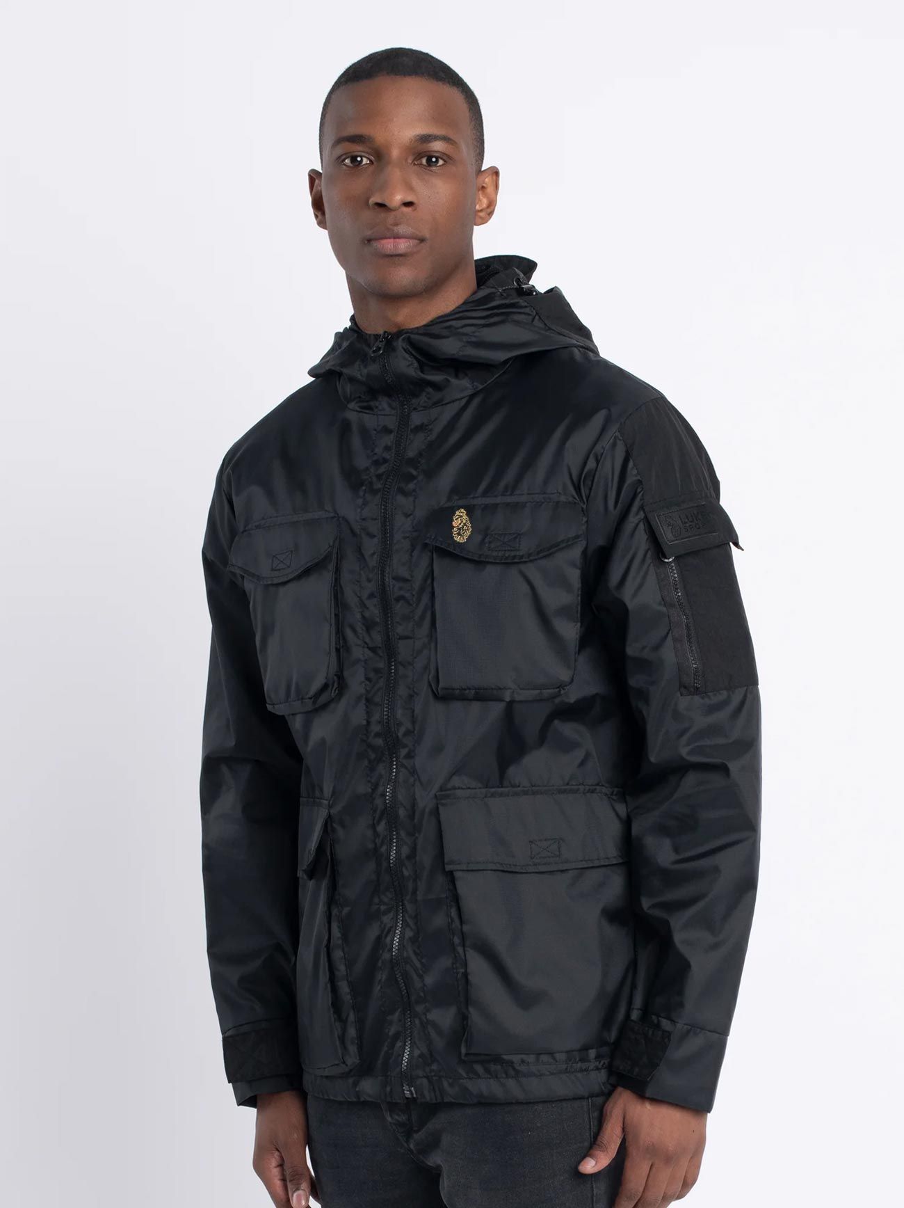 Luke 1977 Mens Jet Black Curation Technical Jacket Designerwear