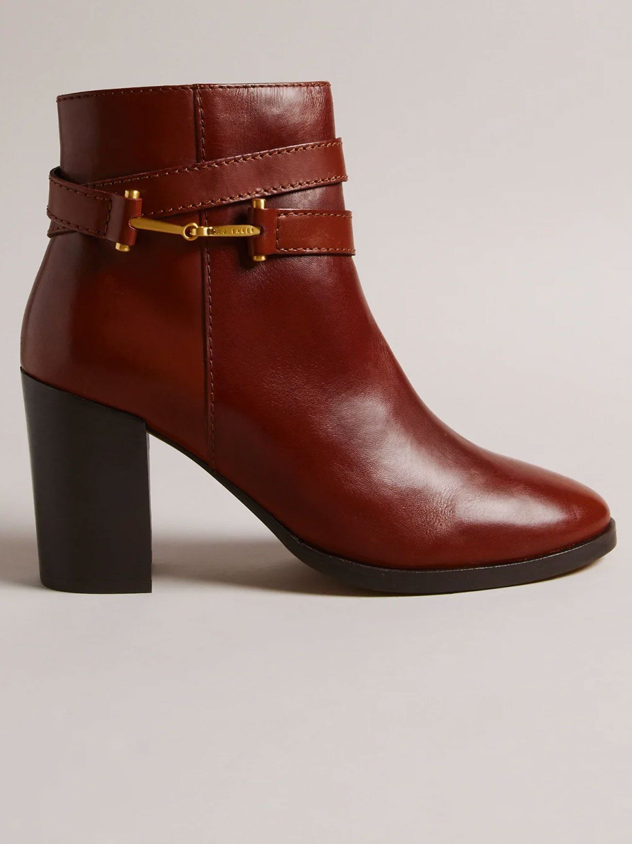 Ted Baker Womens Tan Anisea T-Hinge Leather Ankle Boot Designerwear