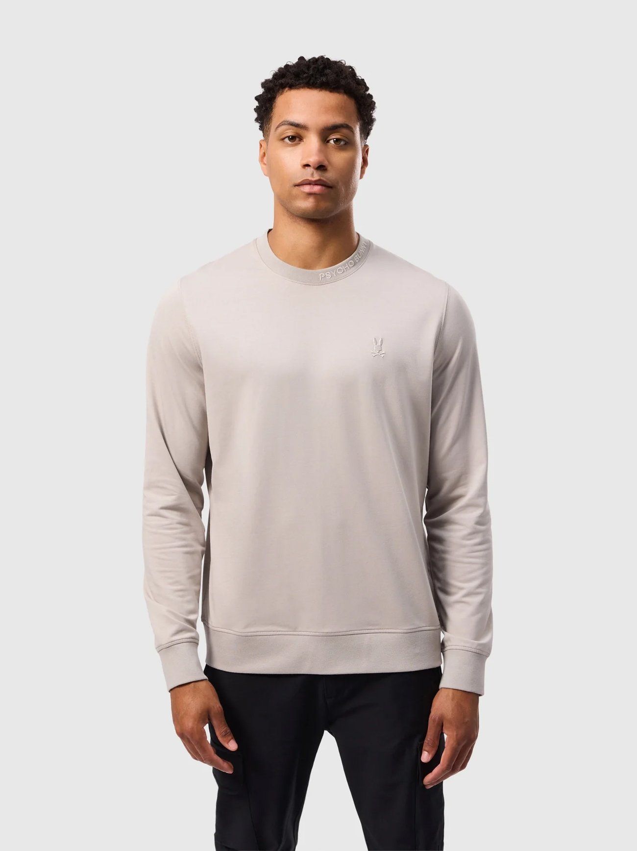 Psycho Bunny Mens Oyster Duke Embroidered Sweatshirt Designerwear