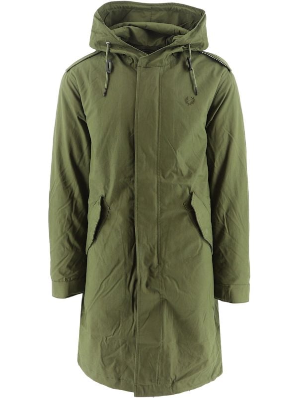 Fred Perry Parka Green Detachable Liner Parker Jacket