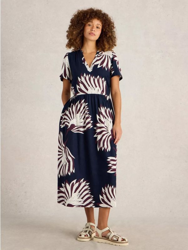 knee length dresses for ladies White Stuff Nadia Velvet Midi Dress Size UK 12, Dark Chartreuse