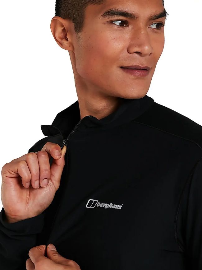 Berghaus Black 24/7 Base Long Sleeve Zip TShirt Designerwear