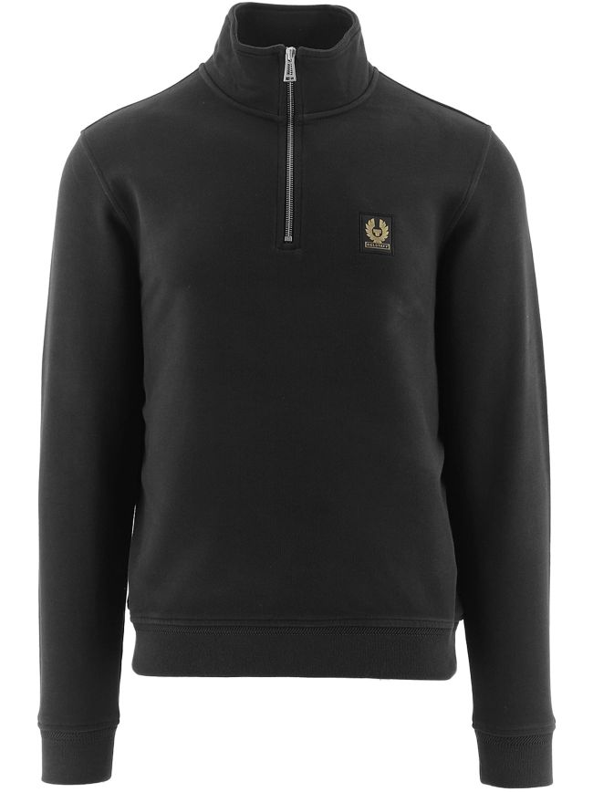 Belstaff Mens Black Quarter Zip Sweatshirt Designerwear