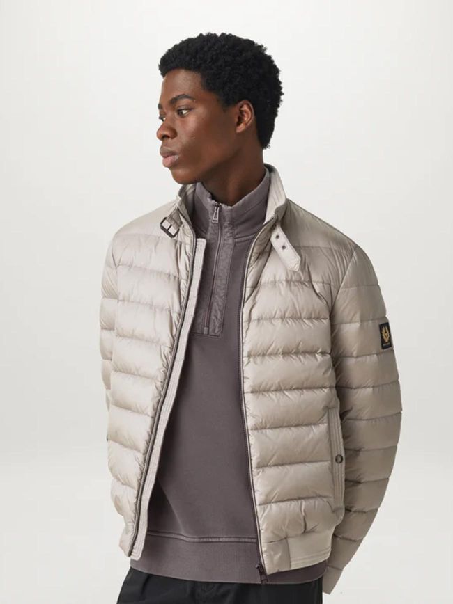 Belstaff Mens Slate Clifton Quarter Zip Sweatshirt Designerwear