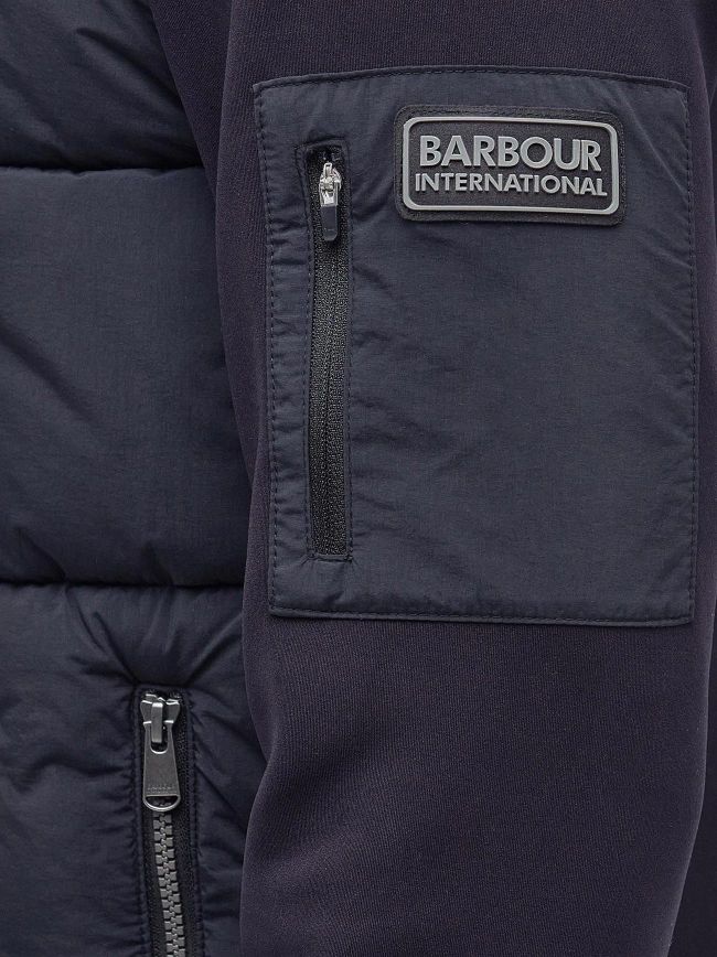 Barbour Mens Black Fulton Quilted Hoodie Designerwear