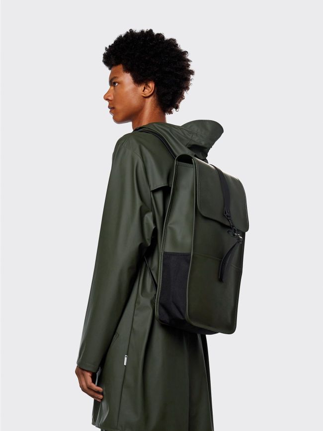 Rains Green Logo Backpack Designerwear Signup for an Exclusive