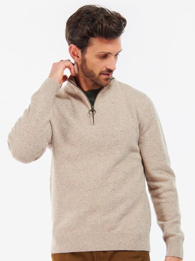 Barbour Stone Essential Tisbury Half Zip Jumper Designerwear Signup