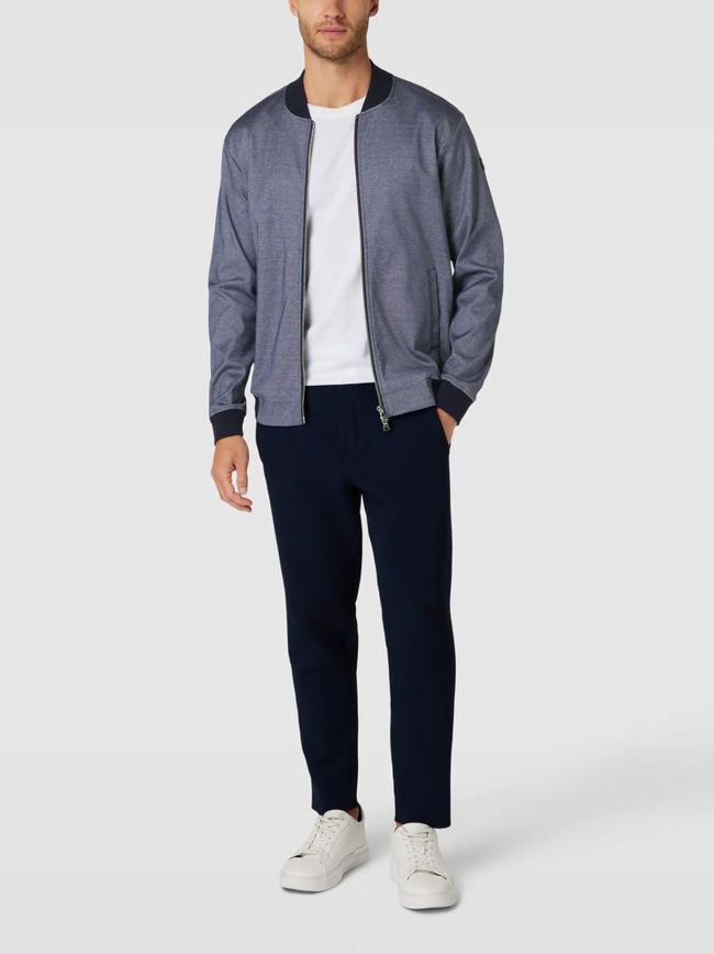 Paul and Shark Mens Salt & Pepper Econyl Detailed Bomber Jacket