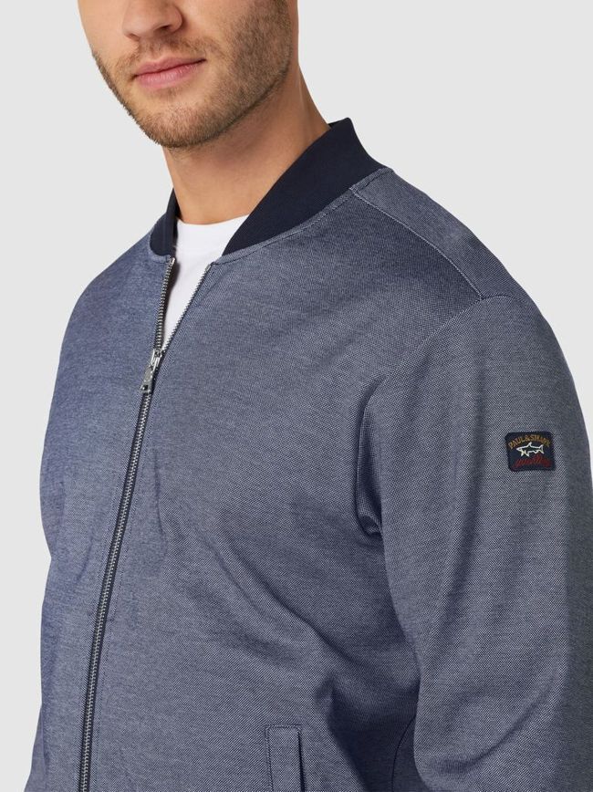 Paul and Shark Mens Salt & Pepper Econyl Detailed Bomber Jacket