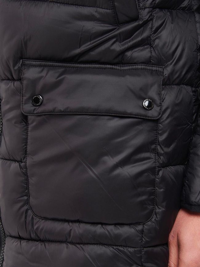 Barbour International Black Balfour Parka Quilted Jacket Designerwear