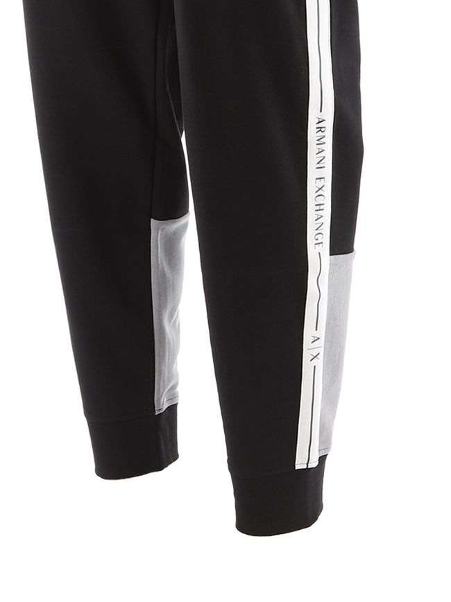 Armani Exchange Black Zinc Branded Jogging Pants Designerwear