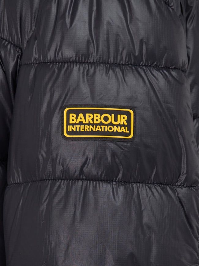 Barbour International Black Balfour Parka Quilted Jacket Designerwear