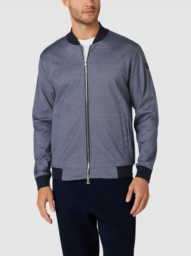 Paul and Shark Mens Salt & Pepper Econyl Detailed Bomber Jacket