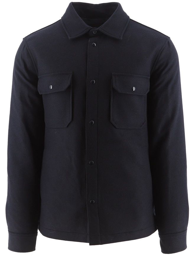 Woolrich Melton Blue Alaskan Wool Overshirt Designerwear Signup for