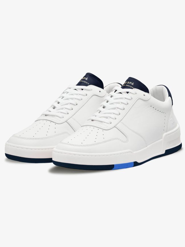 Zespa Mens Navy ZSP23 Max Apla Nappa White Trainer Designerwear