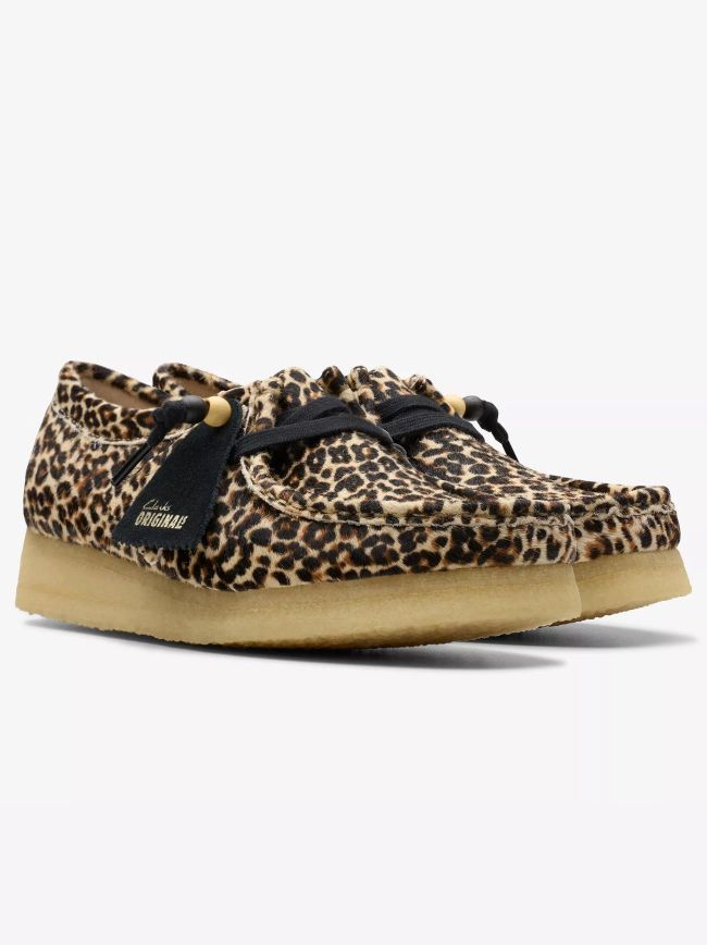 Clarks Originals Womens Leopard Print Wallabee Shoe | Designerwear