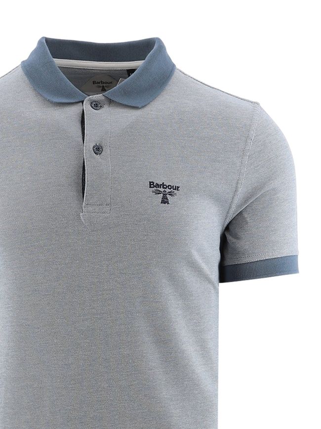 Barbour Beacon Chambray Blue Paisley Polo Shirt Designerwear Signup