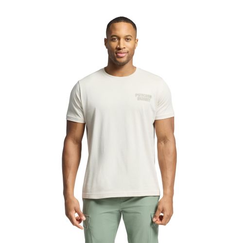 Psycho Bunny Mens Natural Linen Sydney Back Graphic T-Shirt