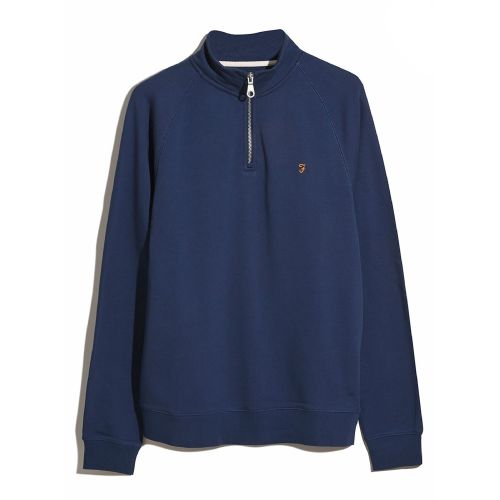 Farah Men's Blue Sigil Jim Quarter Zip Sweatshirt