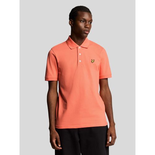Lyle And Scott Men's Pink Coral Stand Plain Polo Shirt