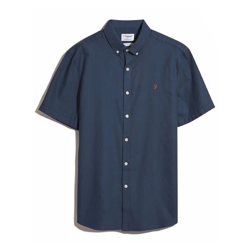 Farah Men's Blue Sigil Brewer Short Sleeve Shirt