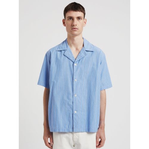 Norse Projects Mens Blue Mads Poplin Stripe Shirt