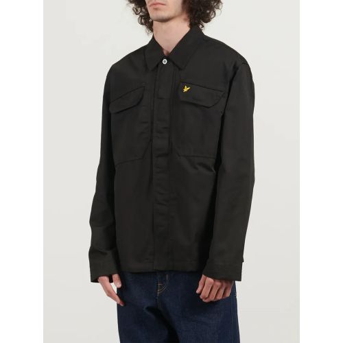 Lyle And Scott Men's Black Jet Multi Pocket Overshirt Size 32