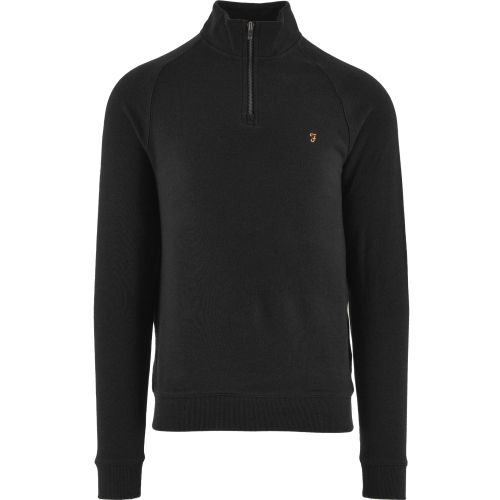 Farah Men's Black Jim Quarter Zip Sweatshirt