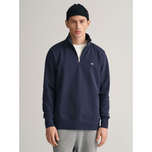 Gant Men's Blue Reg Shield Half Zip Sweat