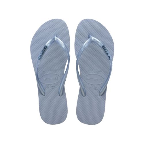 Havaianas Women's Blue Metallic Slim Logo Flip Flop