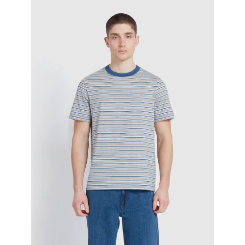 Farah Men's Grey Cold Metal Danny Stripe T-Shirt