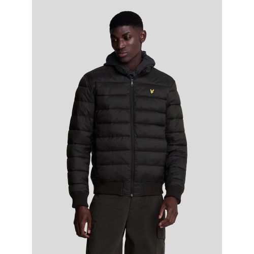 Lyle And Scott Men's Black Jet Funnel Neck Wadded Jacket