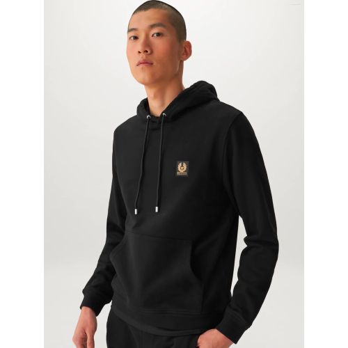 Belstaff Men's Black Cotton Fleece Hoodie