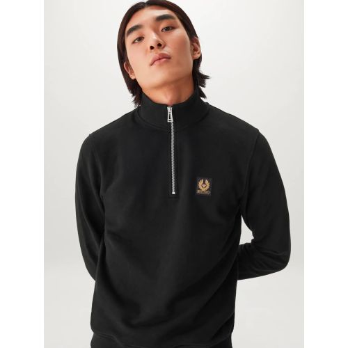 Belstaff Men's Black Quarter Zip Sweatshirt