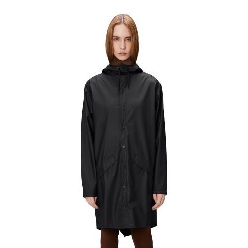 Rains Women's Black Long Essential Jacket