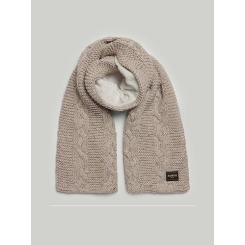 Superdry Women's Beige Oaty Fleck Cable Knit Scarf