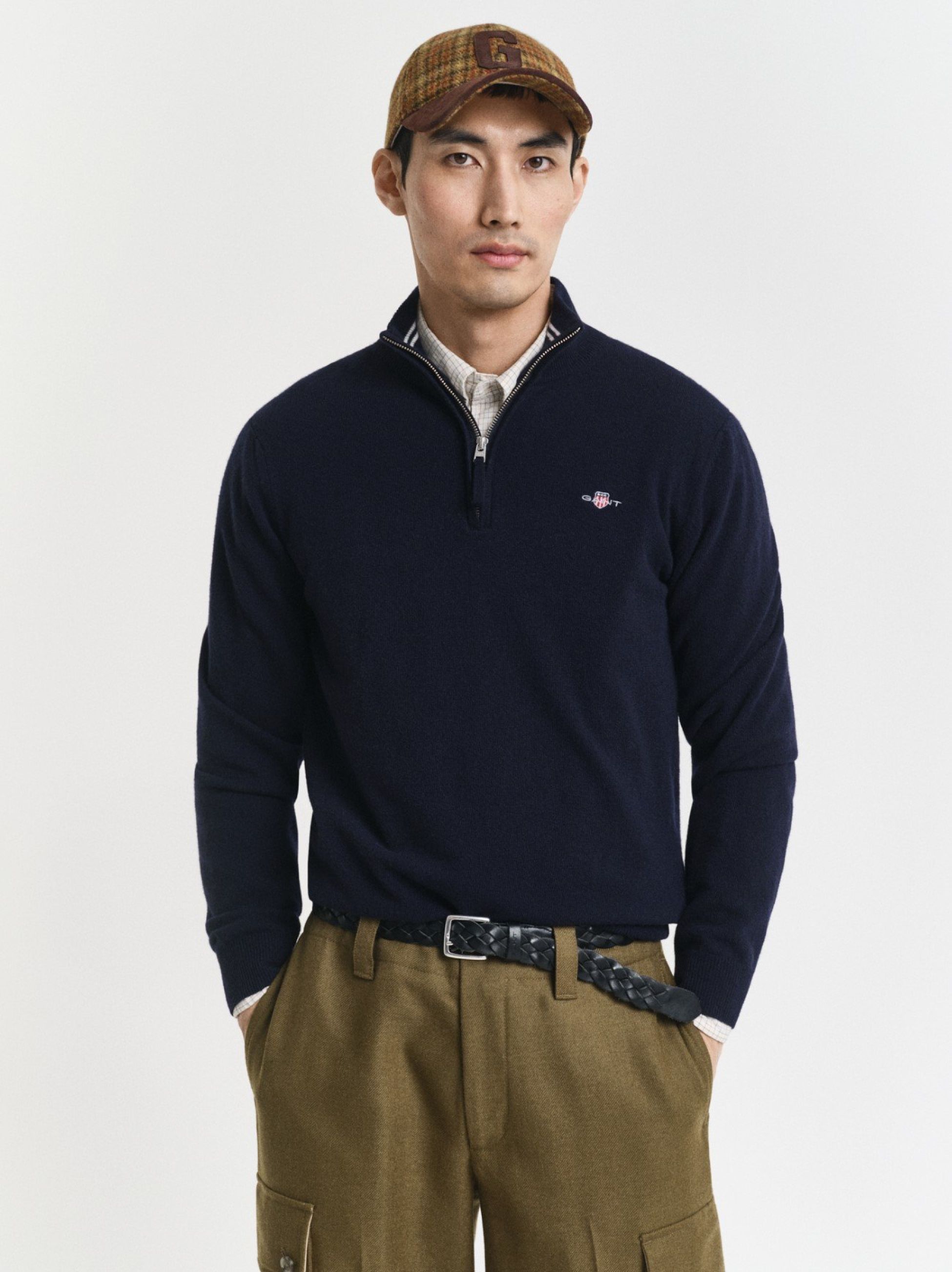 GANT Superfine Lambswool Half Zip Pullover tartan grün ab 84,60 € | Preisvergleich bei