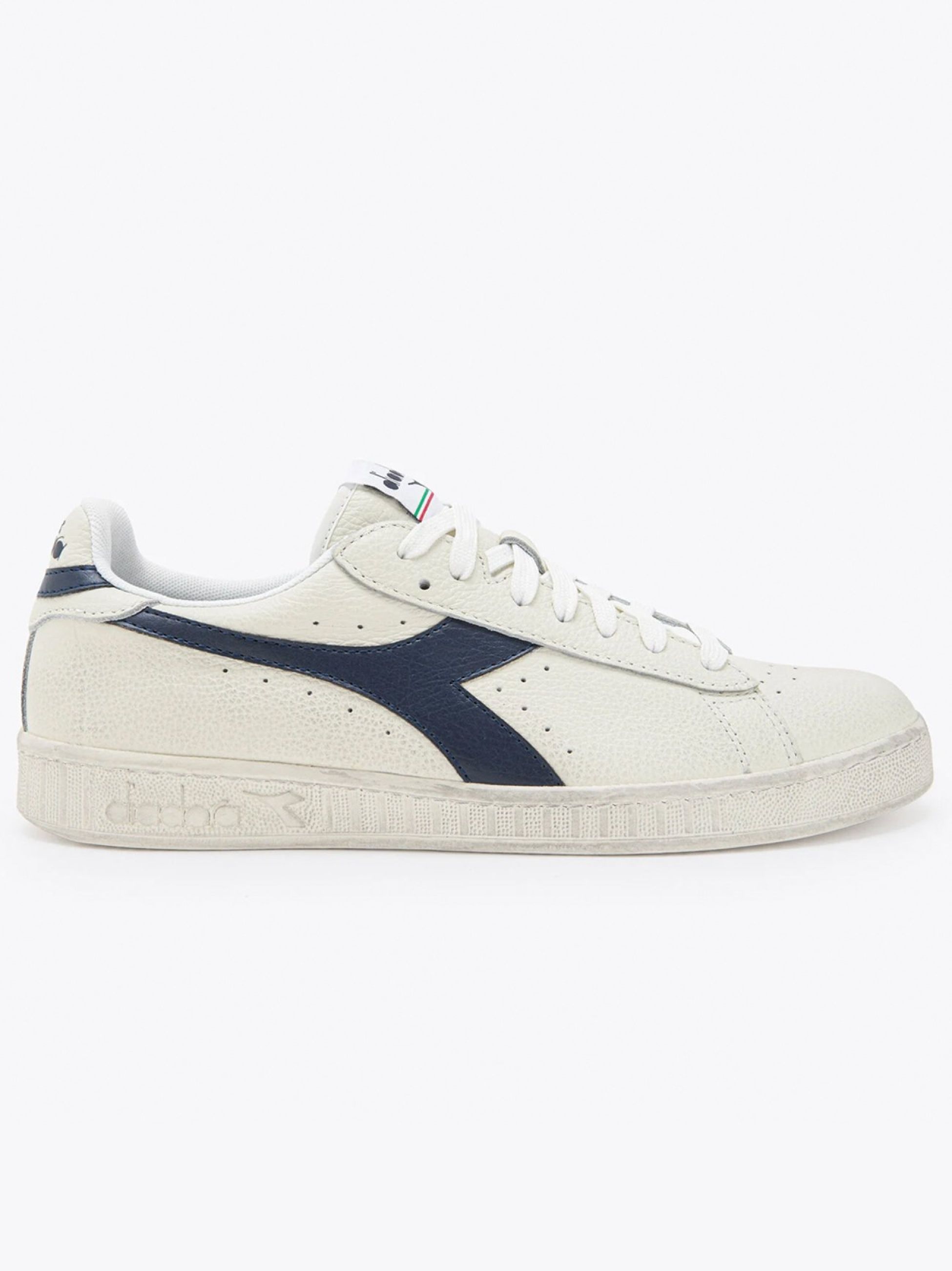 Real Sporting Diadora Game L Low Icona - Tenis Deportivos Con Cordones Para Hombre, Estilo Casual, Color Blanco, Blanco, 36.5 EU Zapatillas Cuero Encerado Hombre