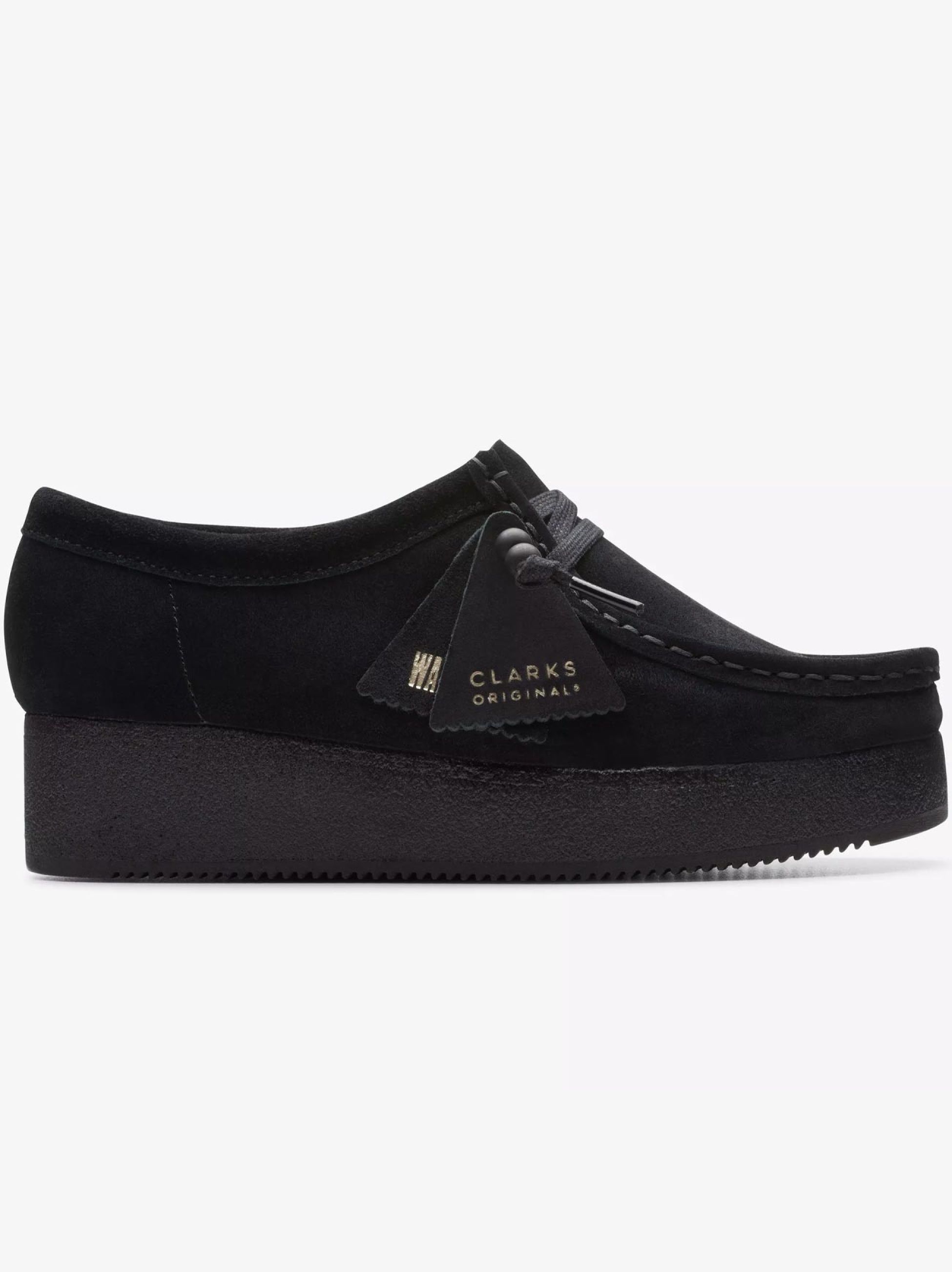 black suede wallabees