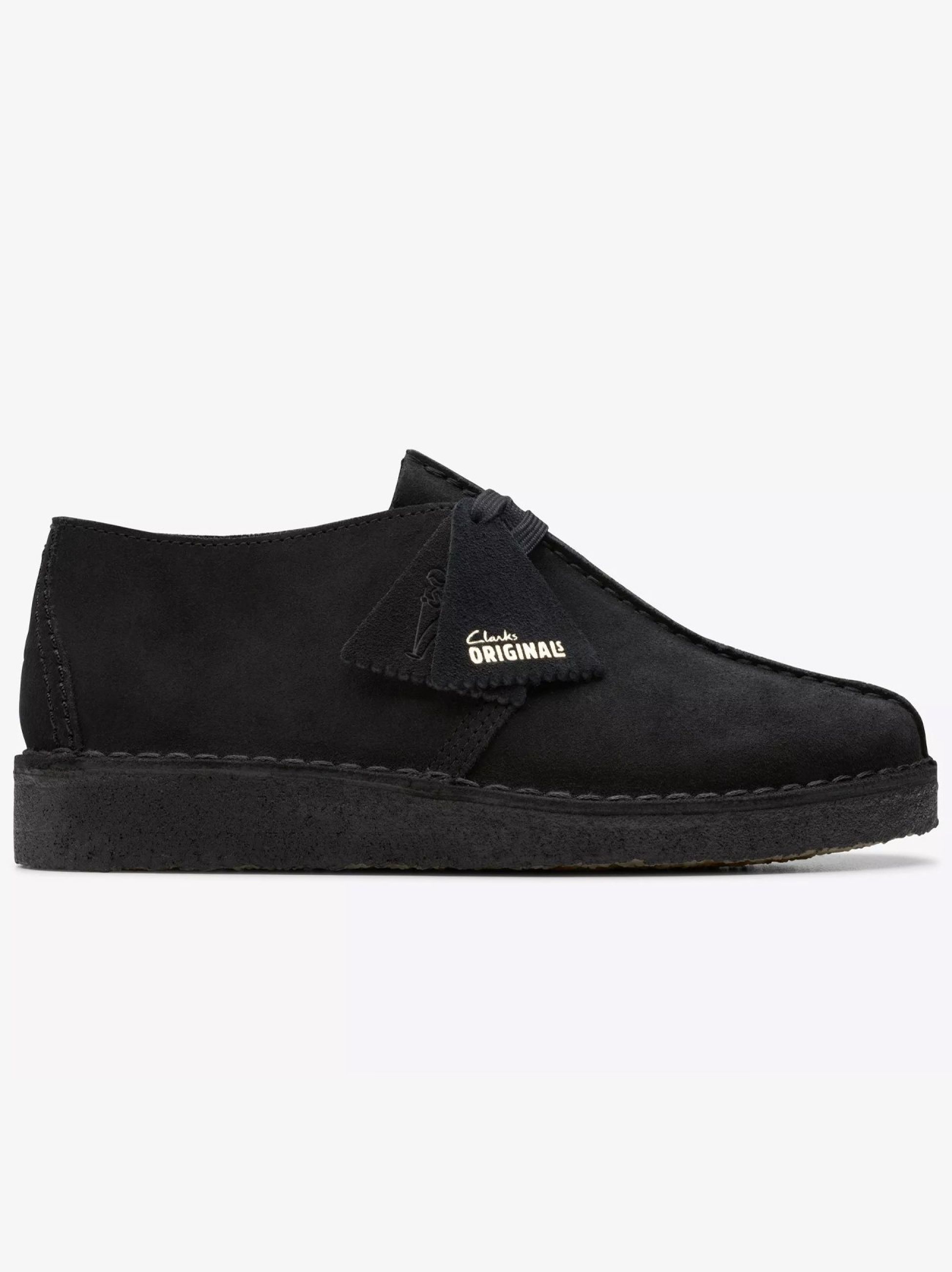 Clarks Originals Mens Black Suede Desert Trek Shoe | Designerwear