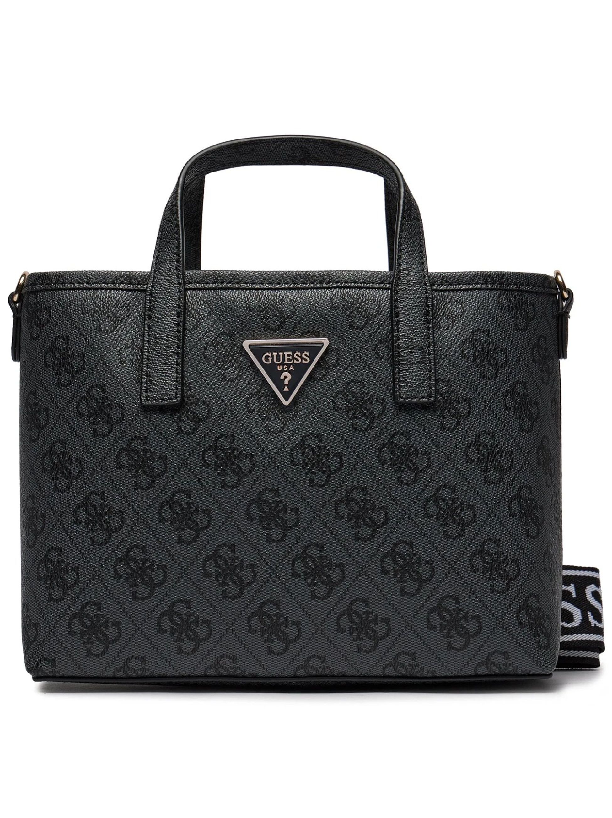 GUESS Womens Coal Logo Latona Mini Tote Bag | Designerwear