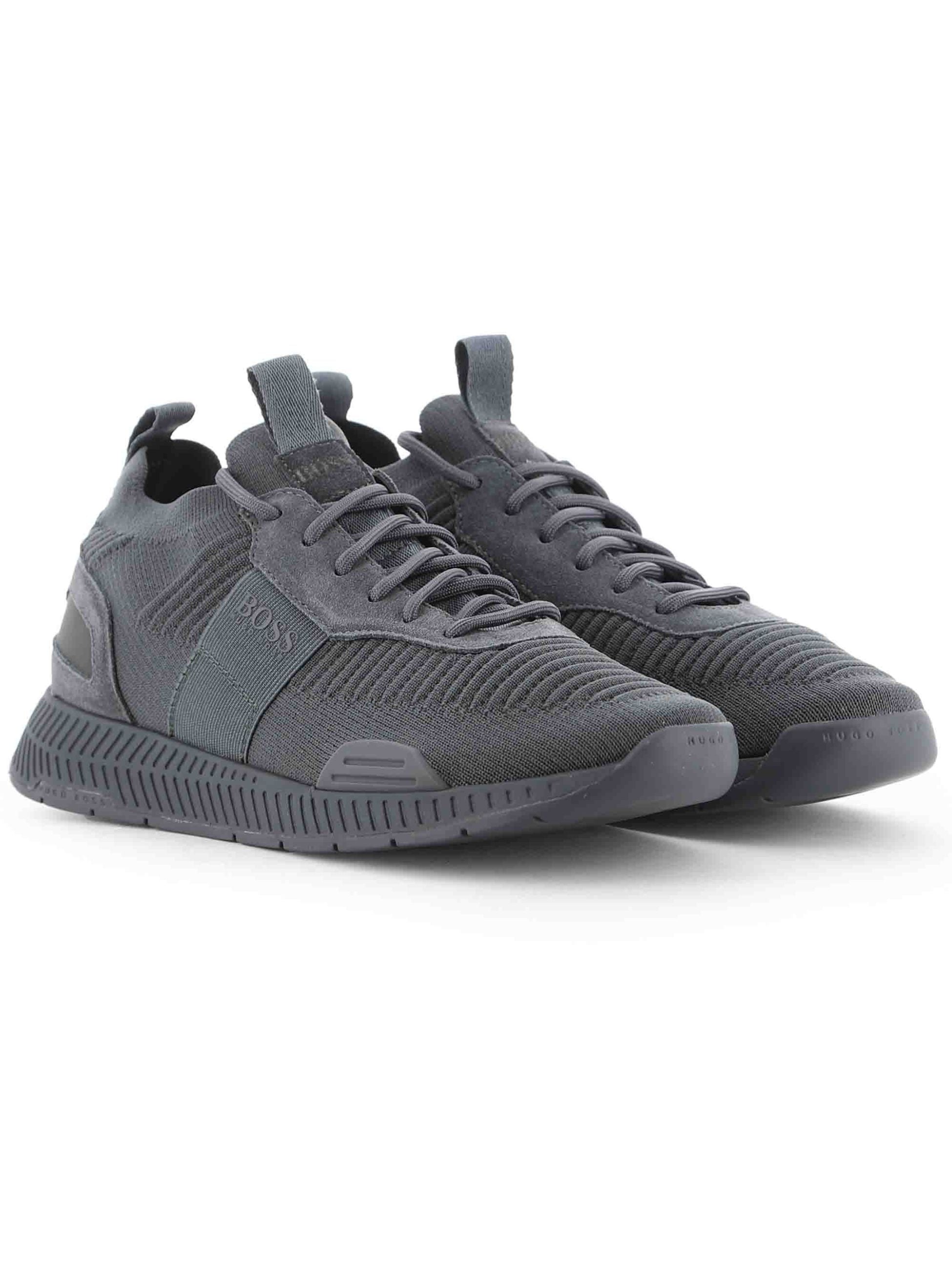 BOSS Medium Grey Titanium Runn Sock Trainers Shop Now at