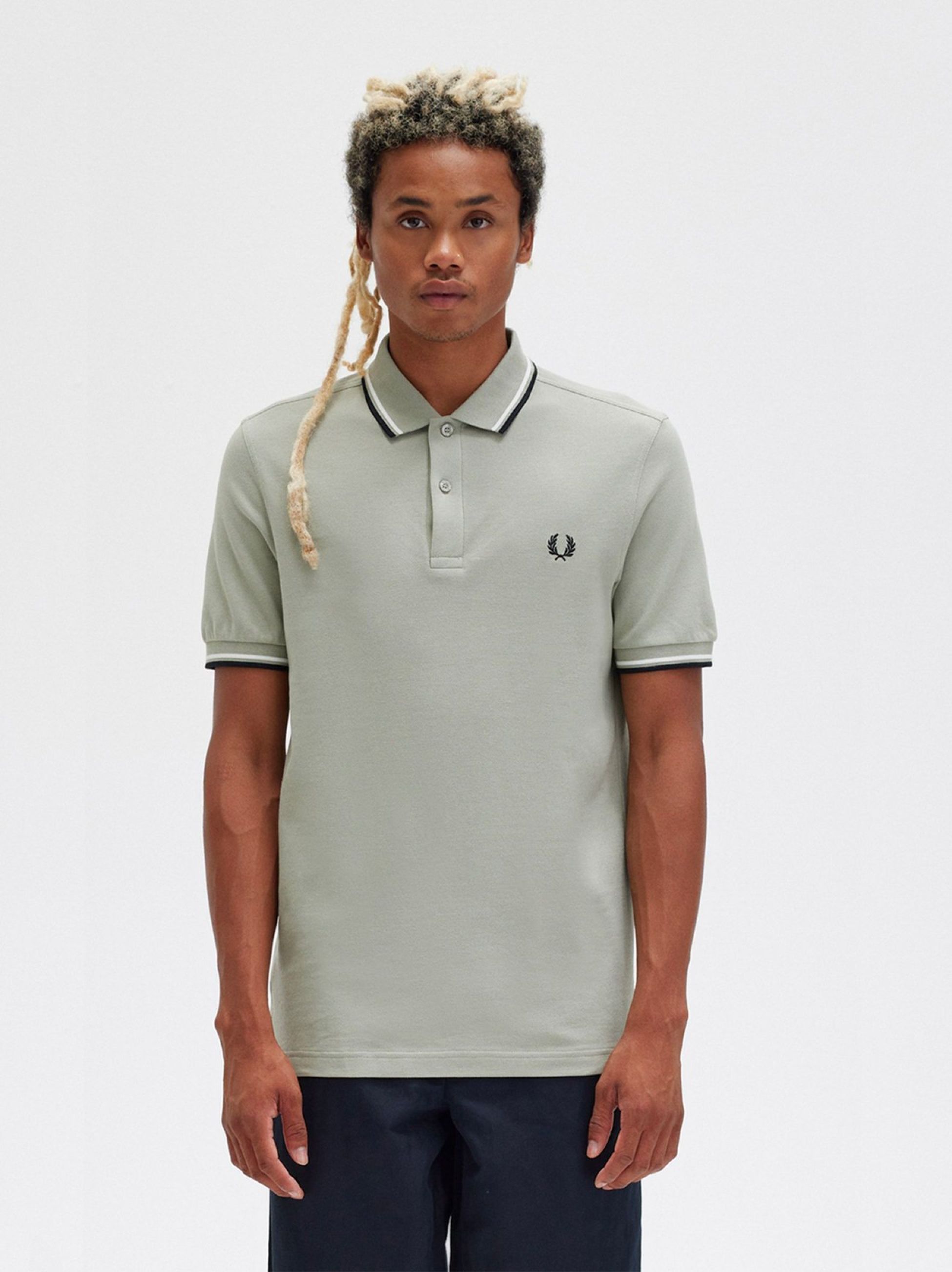 Fred Perry Mens Seagrass Twin Tipped Polo Shirt Designerwear